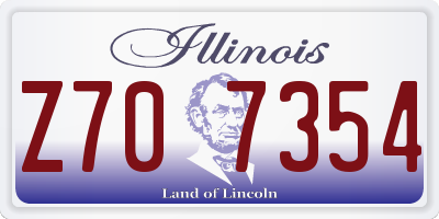 IL license plate Z707354