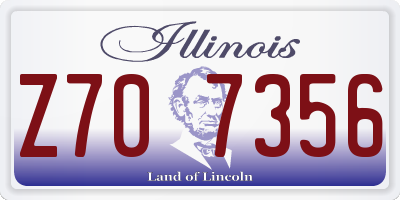 IL license plate Z707356