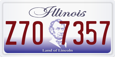 IL license plate Z707357