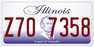 IL license plate Z707358