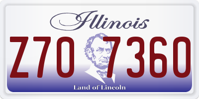 IL license plate Z707360