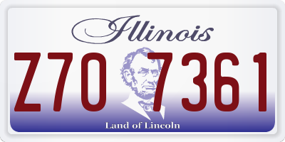 IL license plate Z707361