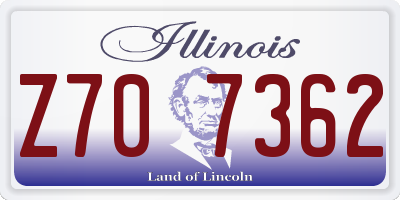 IL license plate Z707362