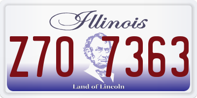 IL license plate Z707363