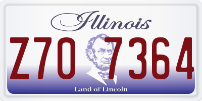 IL license plate Z707364