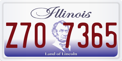 IL license plate Z707365
