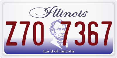 IL license plate Z707367