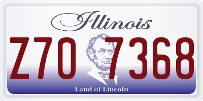 IL license plate Z707368