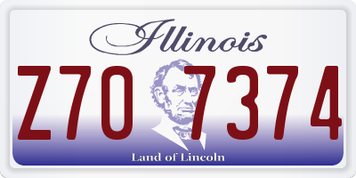 IL license plate Z707374