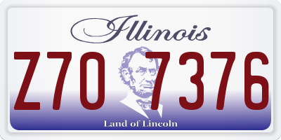 IL license plate Z707376