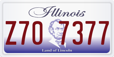 IL license plate Z707377