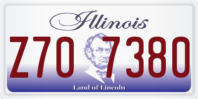 IL license plate Z707380