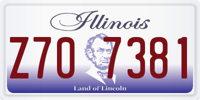 IL license plate Z707381
