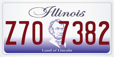 IL license plate Z707382