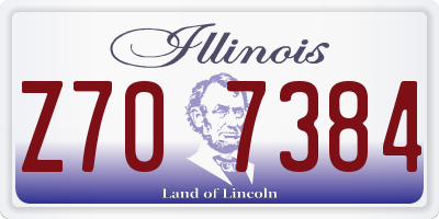 IL license plate Z707384