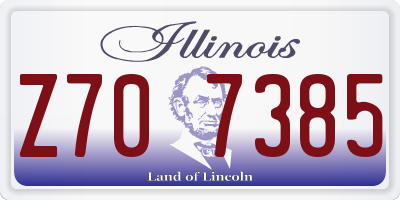 IL license plate Z707385
