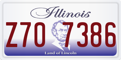 IL license plate Z707386