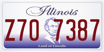 IL license plate Z707387