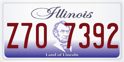 IL license plate Z707392