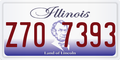 IL license plate Z707393