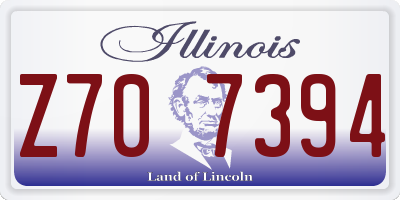 IL license plate Z707394