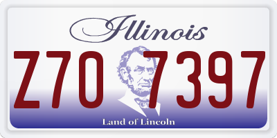 IL license plate Z707397