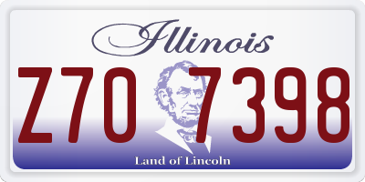 IL license plate Z707398