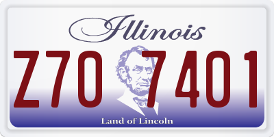 IL license plate Z707401