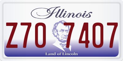 IL license plate Z707407