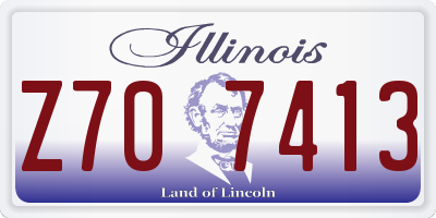 IL license plate Z707413