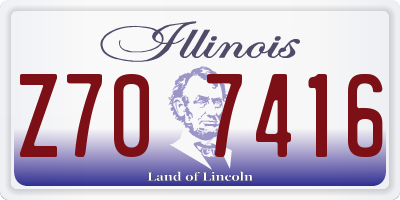 IL license plate Z707416