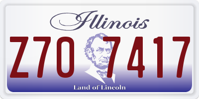 IL license plate Z707417