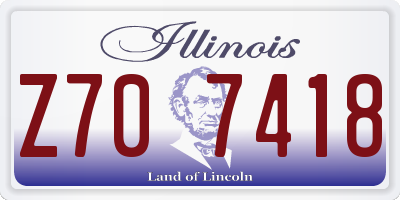 IL license plate Z707418