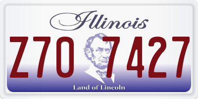 IL license plate Z707427