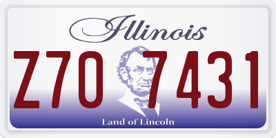 IL license plate Z707431