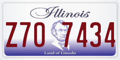 IL license plate Z707434