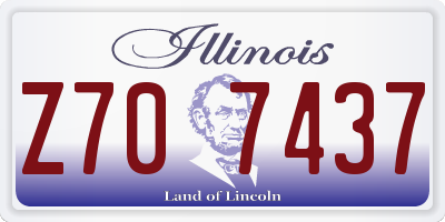 IL license plate Z707437