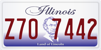 IL license plate Z707442
