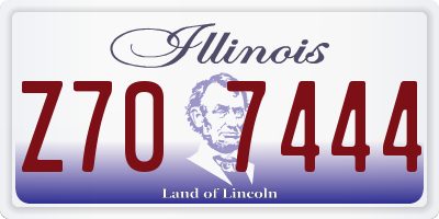 IL license plate Z707444