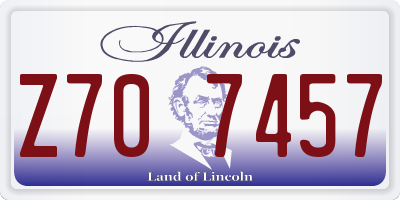 IL license plate Z707457