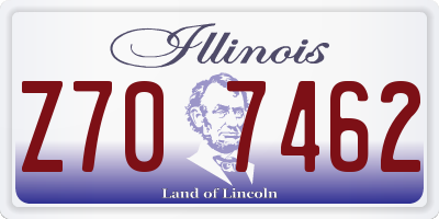 IL license plate Z707462