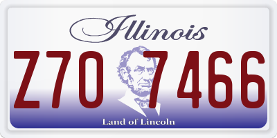 IL license plate Z707466