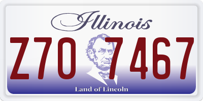 IL license plate Z707467