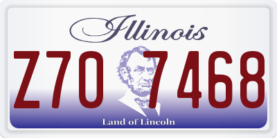 IL license plate Z707468