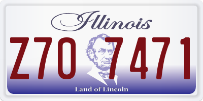 IL license plate Z707471