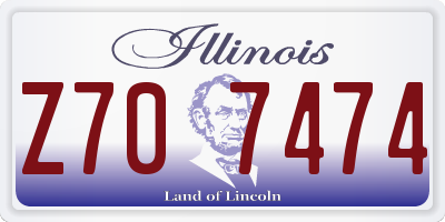 IL license plate Z707474