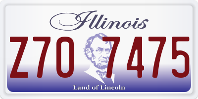 IL license plate Z707475