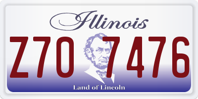 IL license plate Z707476