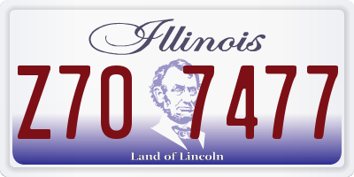 IL license plate Z707477