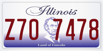 IL license plate Z707478